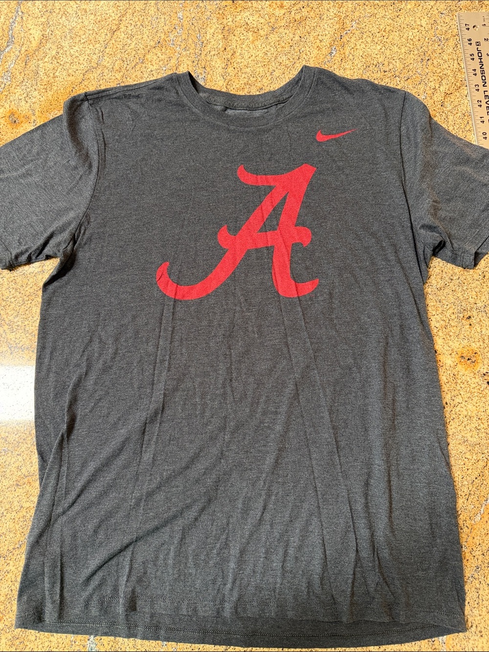 Nike Gray T-Shirt with Red 'A' Logo
